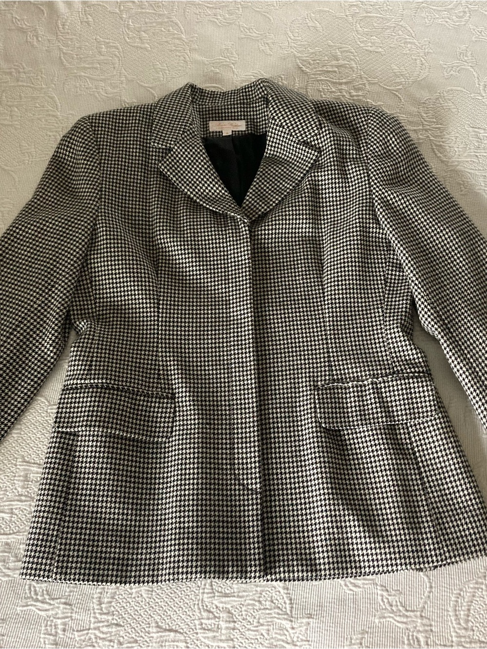 Brooks Brothers Black and White Houndstooth Blazer